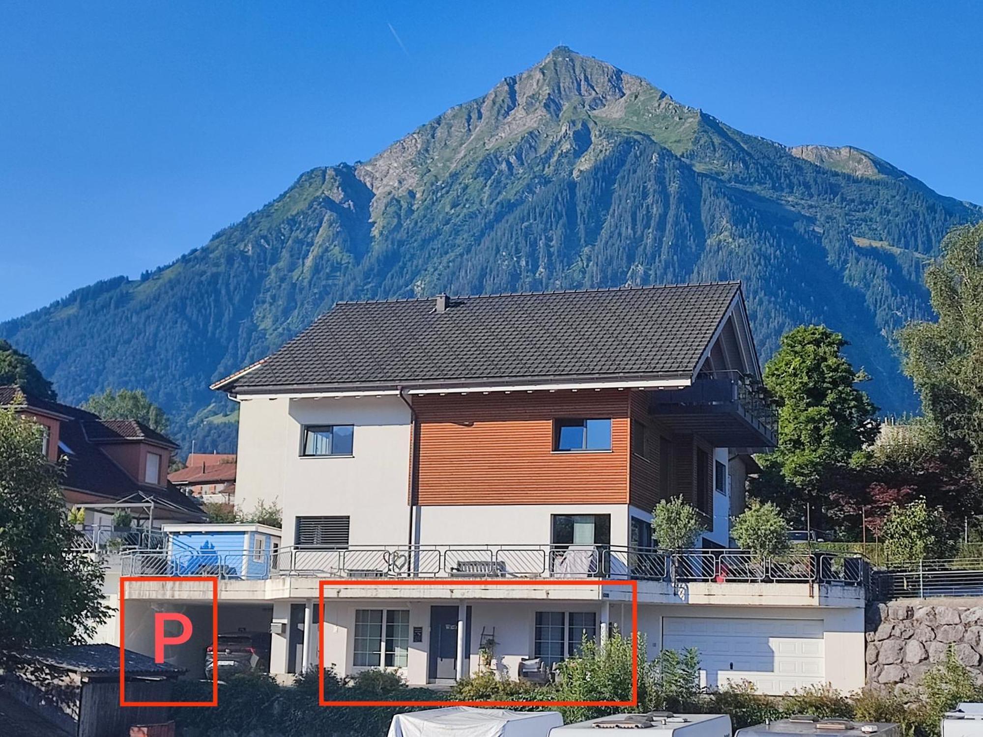 Kleine Auszeit - 2-Zimmer Ferienwohnung Spiez Ngoại thất bức ảnh